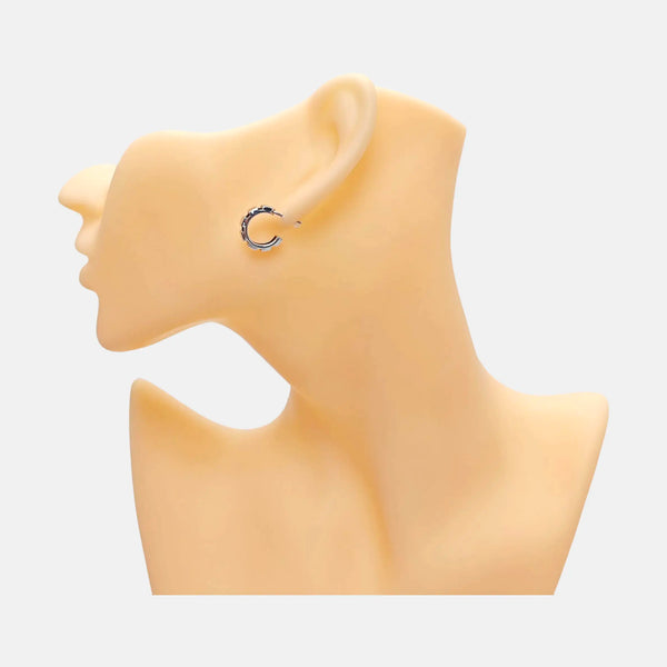 18k White Gold Silver Stud Earrings