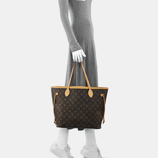 NEVERFULL MM Monogram Coated Canvas Brown