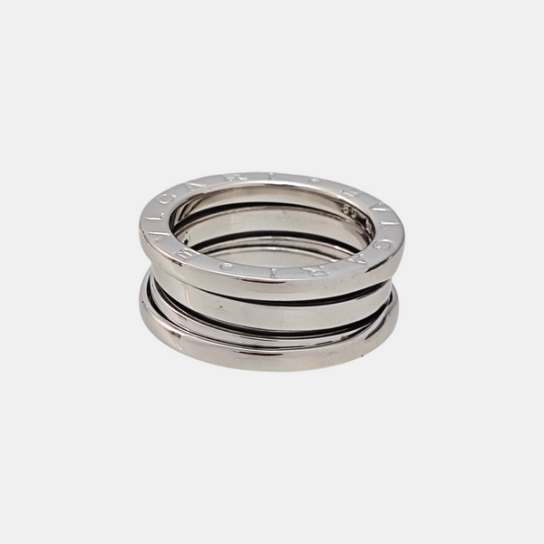 B.ZERO1 18k White Gold Silver Ring EU 50