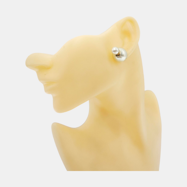 Dior Tribales Faux Pearl White Stud Earrings