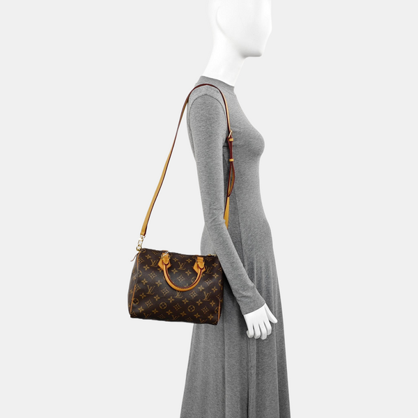 SPEEDY 25 Monogram Coated Canvas Brown