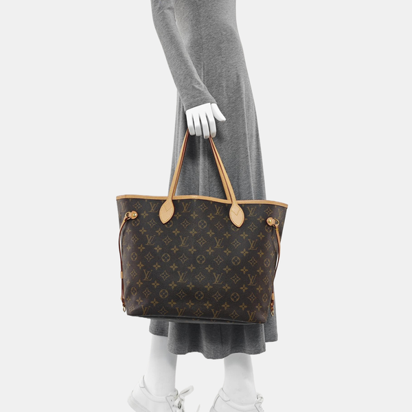 NEVERFULL MM Monogram Coated Canvas Brown