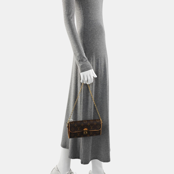 Pochette Camille Monogram Coated Canvas Brown