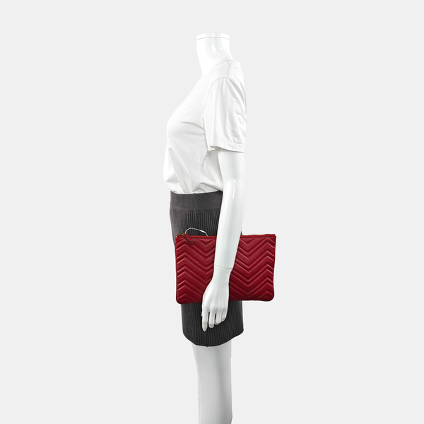 Quilted Calfskin Clutch Red