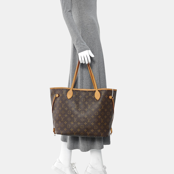 NEVERFULL MM Monogram Coated Canvas Brown
