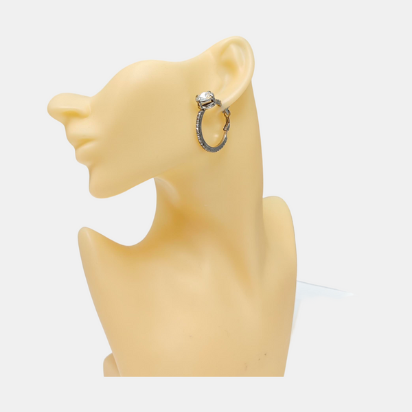 Synthetic Crystal Silver Stud Earrings