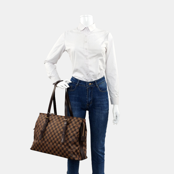 CHELSEA Damier Ebene Coated Canvas Brown