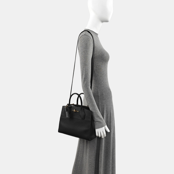 CITY STEAMER PM Calfskin Black