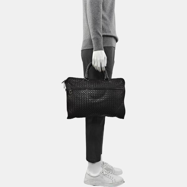 Lambskin Top Handle Bag Brown