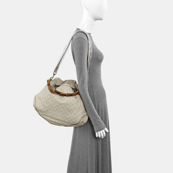 Bamboo 1947 Large Monogram Calfskin Beige