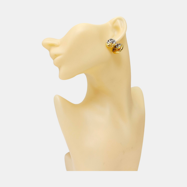 L TO V Metal Gold Stud Earrings