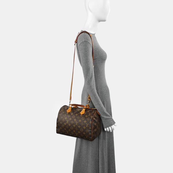 SPEEDY 30 Monogram Coated Canvas Brown