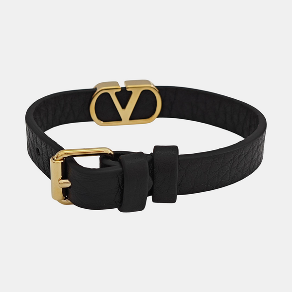 Leather Black Bangle