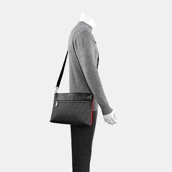 Coated Canvas Shoulder Bag Gray
