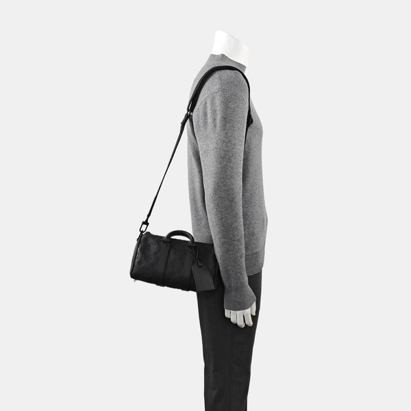 KEEPALL 25 Monogram Calfskin Black