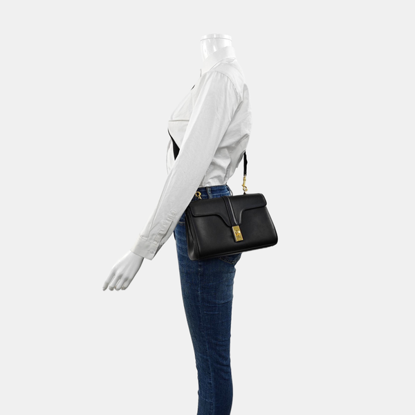 Authenticated pre-owned 16 Teen Calfskin Black - Shoulder Bag at Looply