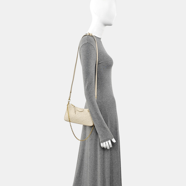 EASY POUCH ON STRAP Calfskin Beige