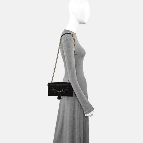 Emily Chain Small Patent Leather Black