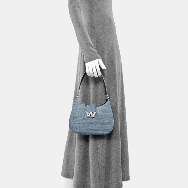 Denim Top Handle Bag Blue