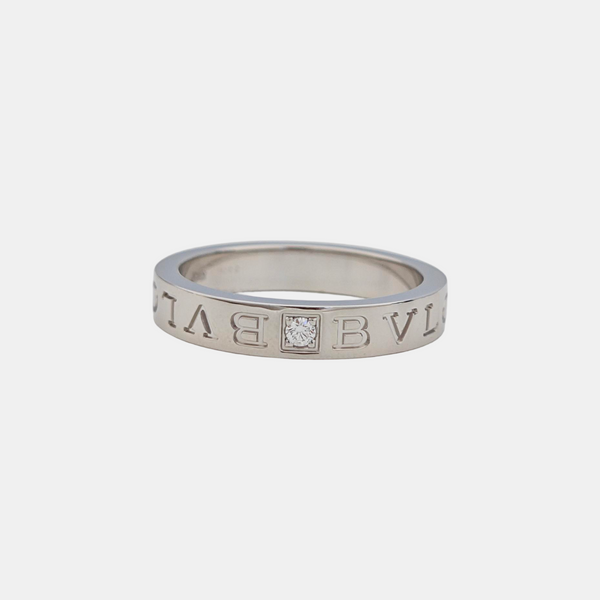B.ZERO1 18k White Gold Silver Ring EU 60