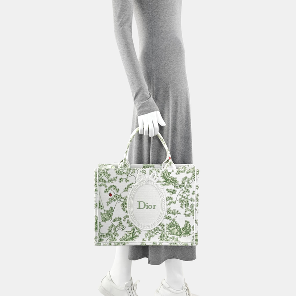 Book Tote Medium Fabric Green