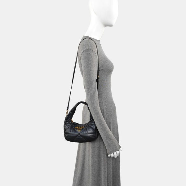 Quilted Lambskin Shoulder Bag Mini Black