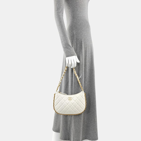 HOBO Small Quilted Lambskin White