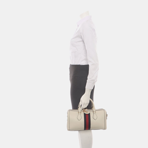 Authenticated pre-owned Ophidia Medium Calfskin White - Top Handle Bag at Looply