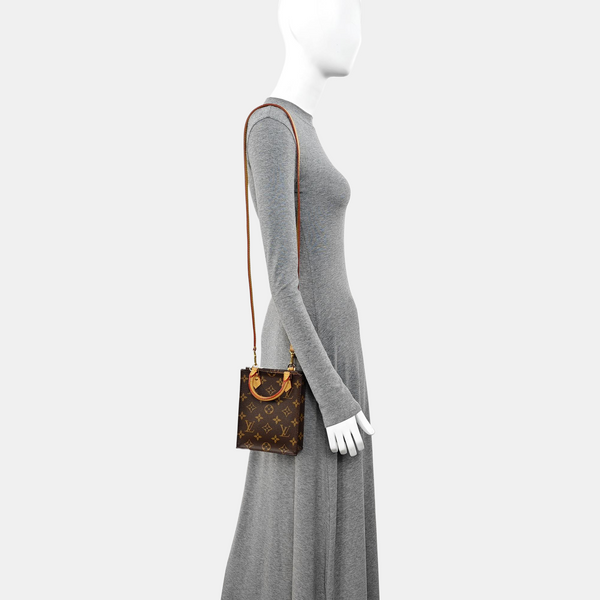 SAC PLAT Mini Monogram Coated Canvas Brown