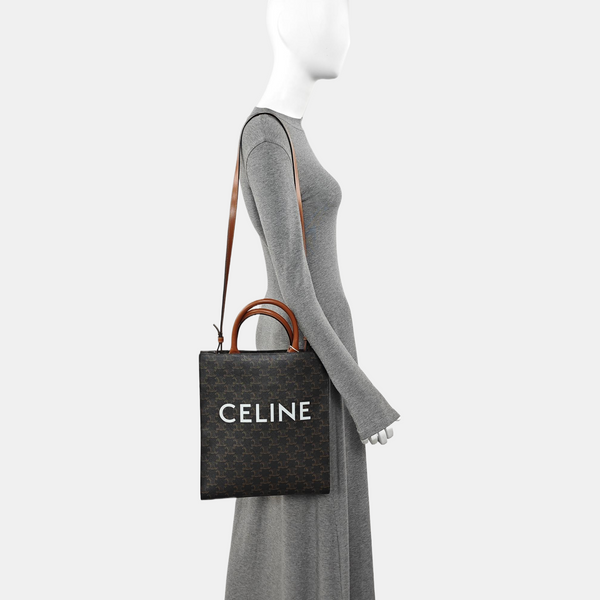CABAS CELINE Small Coated Canvas Brown