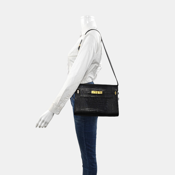 MANHATTAN Medium Calfskin Black