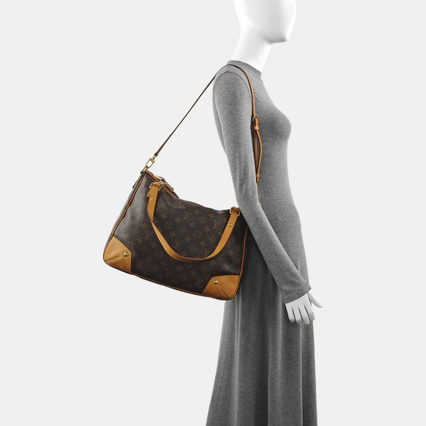 ESTRELA MM Monogram Coated Canvas Brown