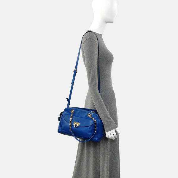 Calfskin Shoulder Bag Blue
