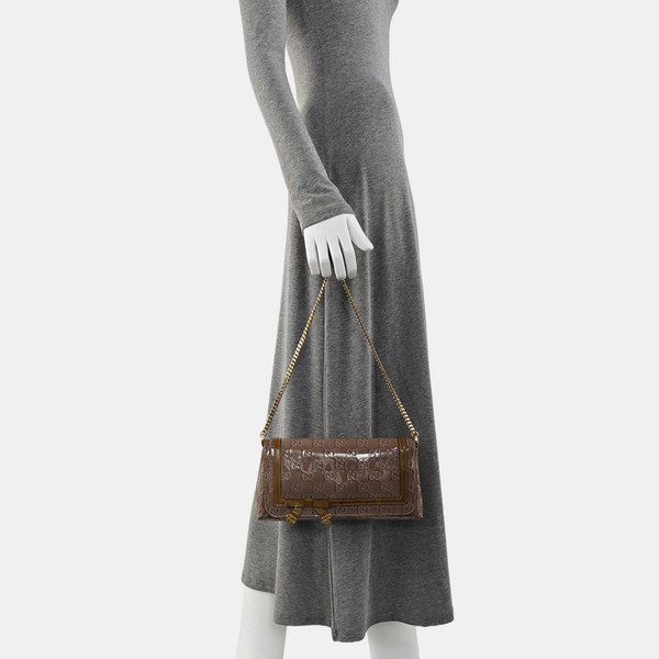 Monogram Patent Leather Shoulder Bag Purple