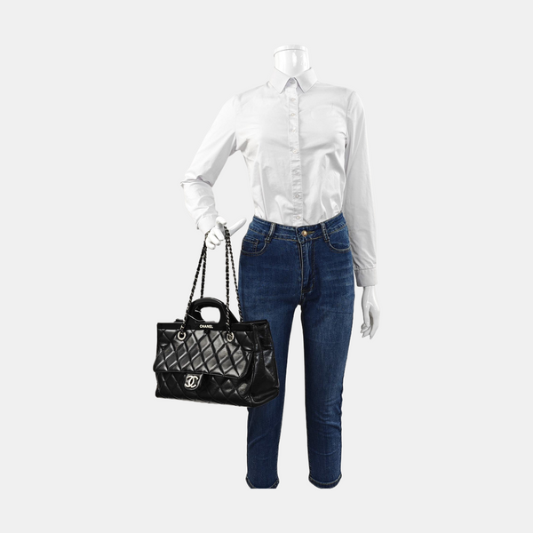 Small Quilted Calfskin Black