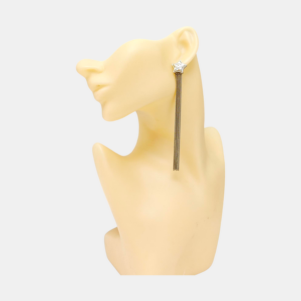 CC Logo Metal Gold Stud Earrings