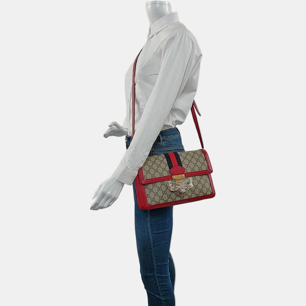 Queen Margaret Medium Monogram Coated Canvas Beige