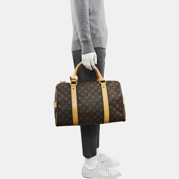 Monogram Coated Canvas Top Handle Bag Brown