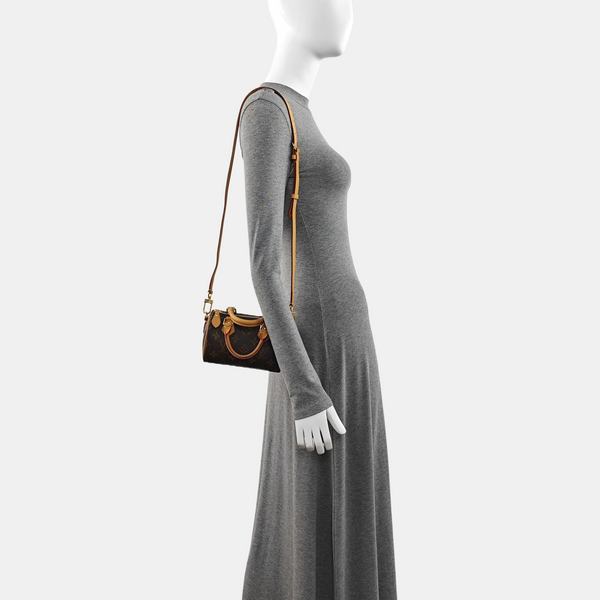 Authenticated pre-owned SPEEDY Nano Monogram Coated Canvas Brown - Shoulder Bag at Looply