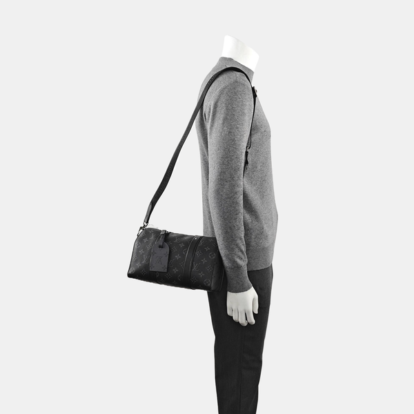 KEEPALL Monogram Coated Canvas Black