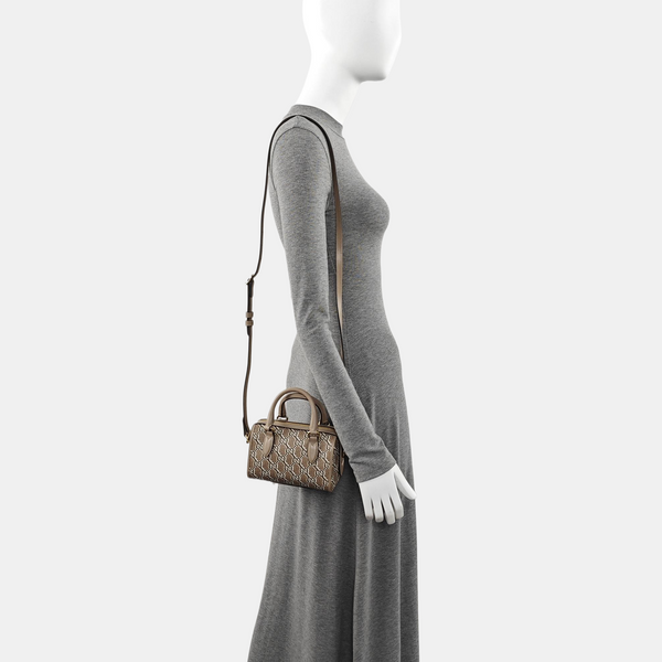 Monogram Coated Canvas Shoulder Bag Super Mini Gray