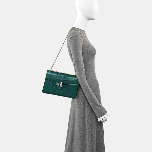 SERPENTI FOREVER Medium Calfskin Green