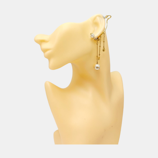 Shiny-D Metal White Stud Earrings