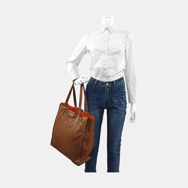Calfskin Shoulder Bag Brown