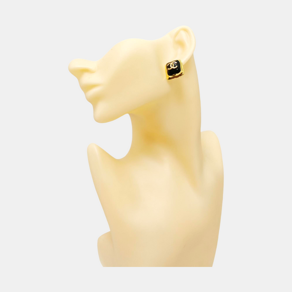 Metal Black Stud Earrings