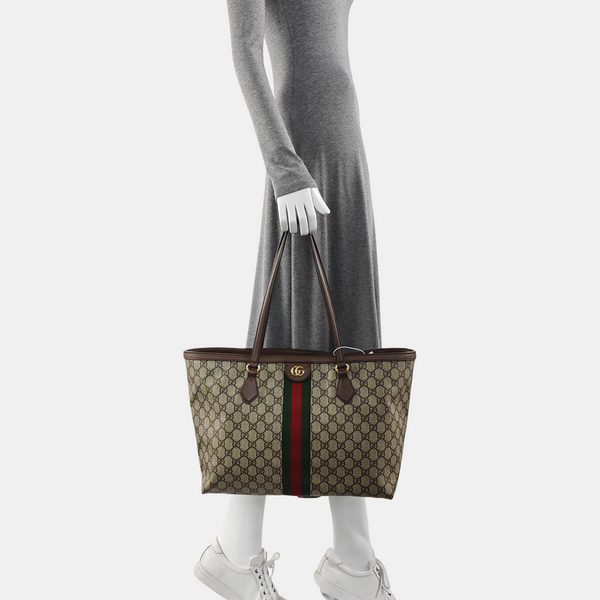 Monogram Coated Canvas Tote Bag Brown