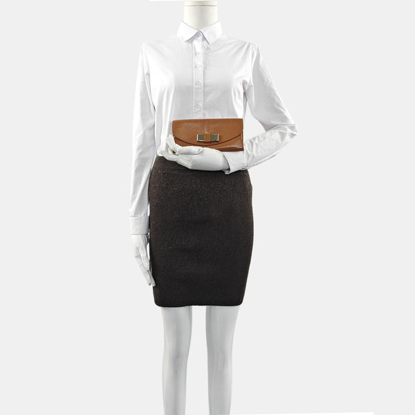 Lily Calfskin Brown Wallet