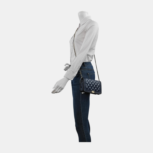 BOY CHANEL Mini Quilted Lambskin Blue