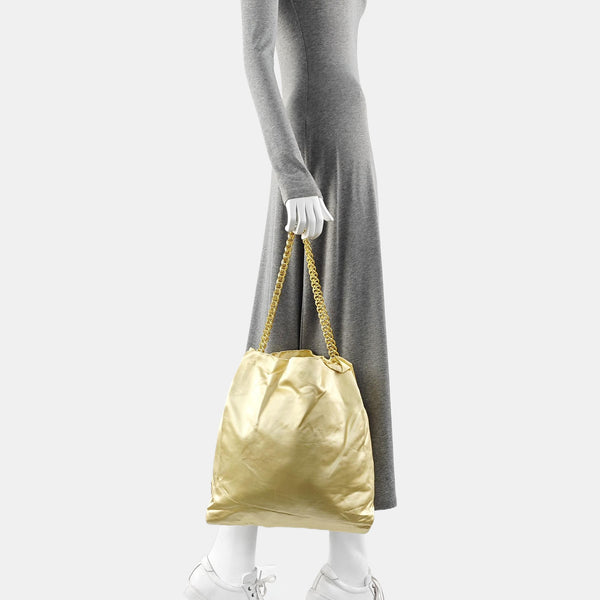 Nylon Bucket Bag Gold