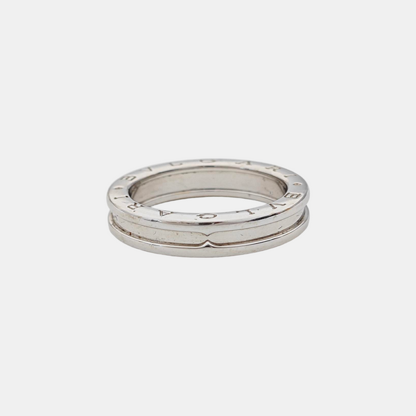 B.ZERO1 18k White Gold Silver Ring EU 60